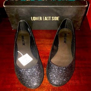 Black, sparkly Lower East Side flats